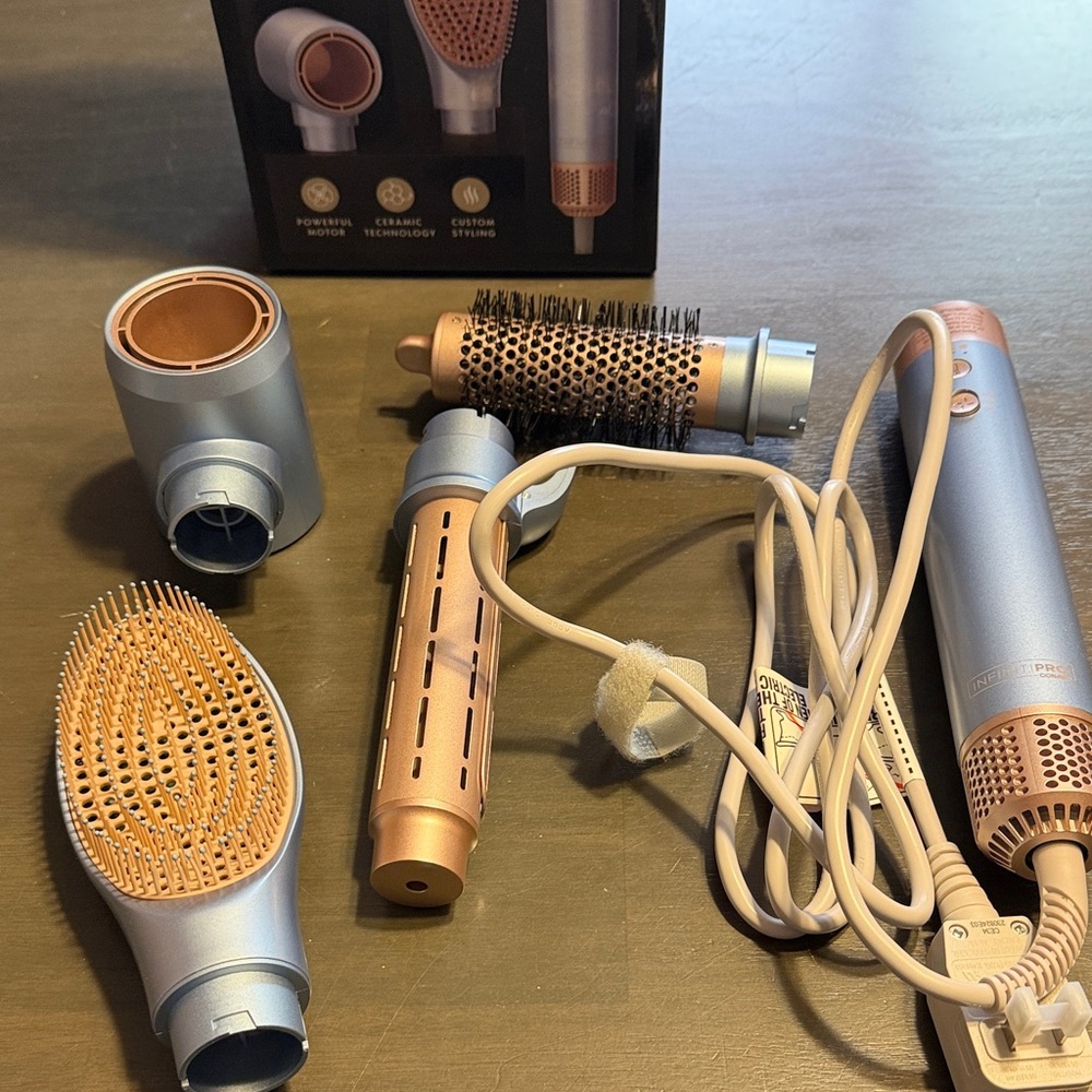 Copper and Silver Hair Styling Tool Set